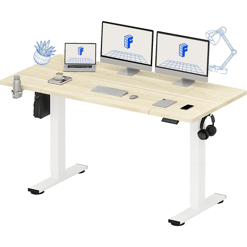 Desk Setup Workspace - Elektryczne biurko stojące FLEXISPOT 63x32 cali,