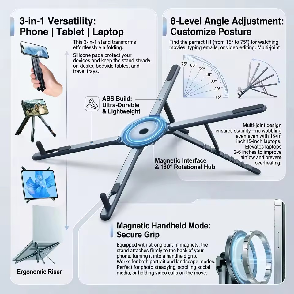 Desk Setup Ideas - Przenośny magnetyczny uchwyt na telefon i