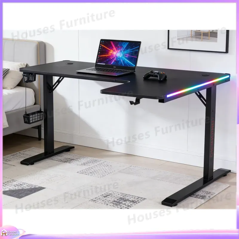 Desk Setup For Office - Duże biurko gamingowe 160 cm z