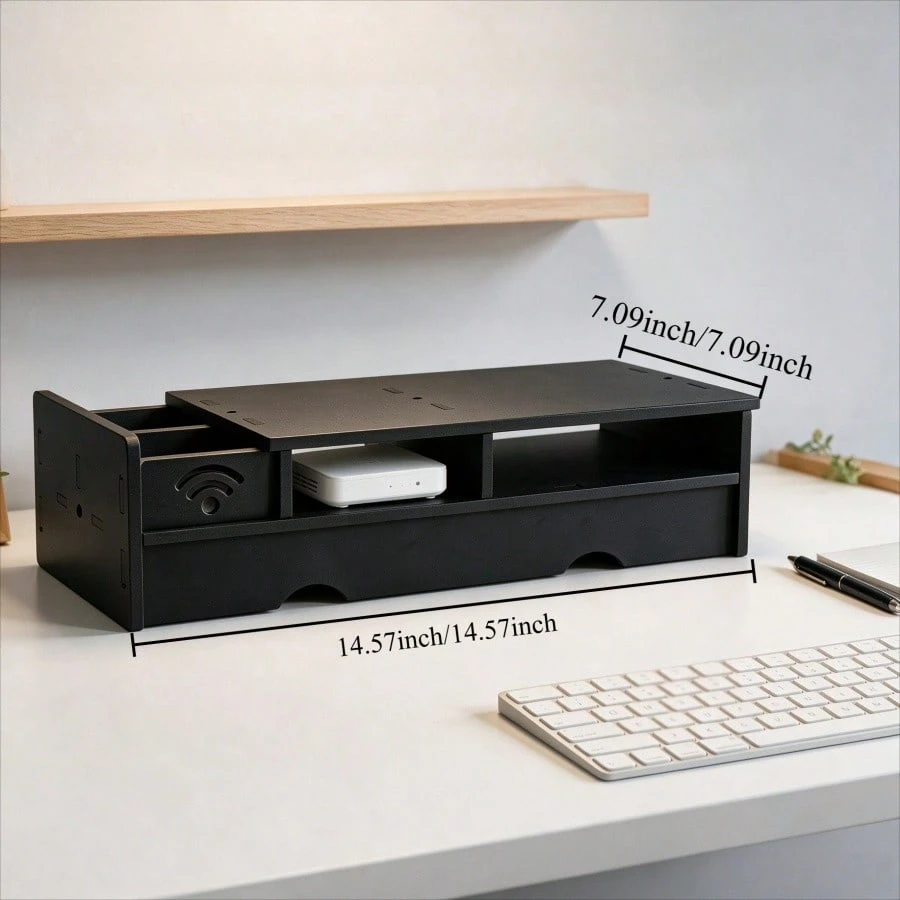 Czarna matowa skrzynka na rout – Desk Setup Bedroom recenzja i cena