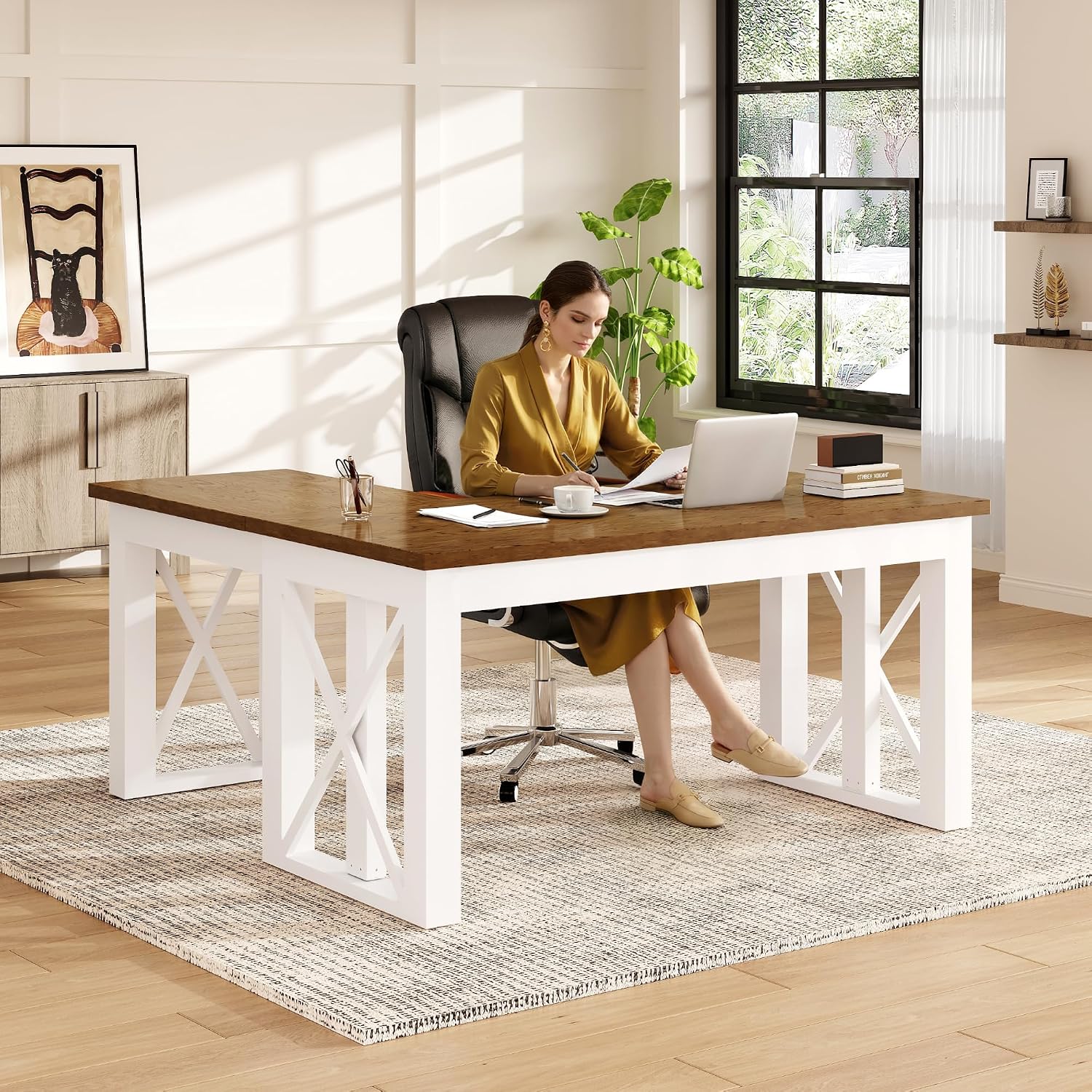 Biurko stojące w kształcie lit – L Shaped Desk Setup recenzja i cena